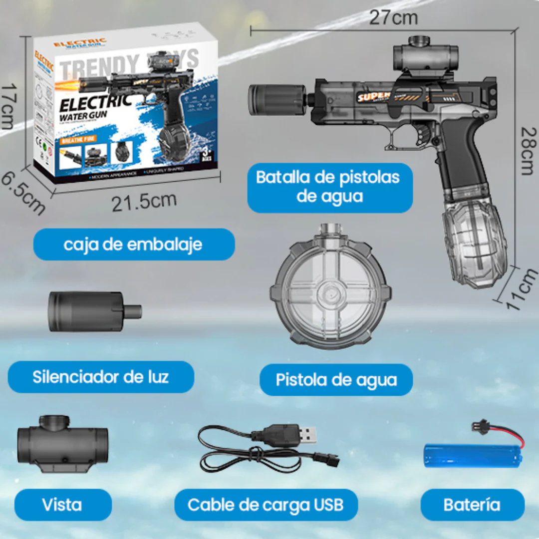 AquaStrike - Pistola de Agua Eléctrica y Automática